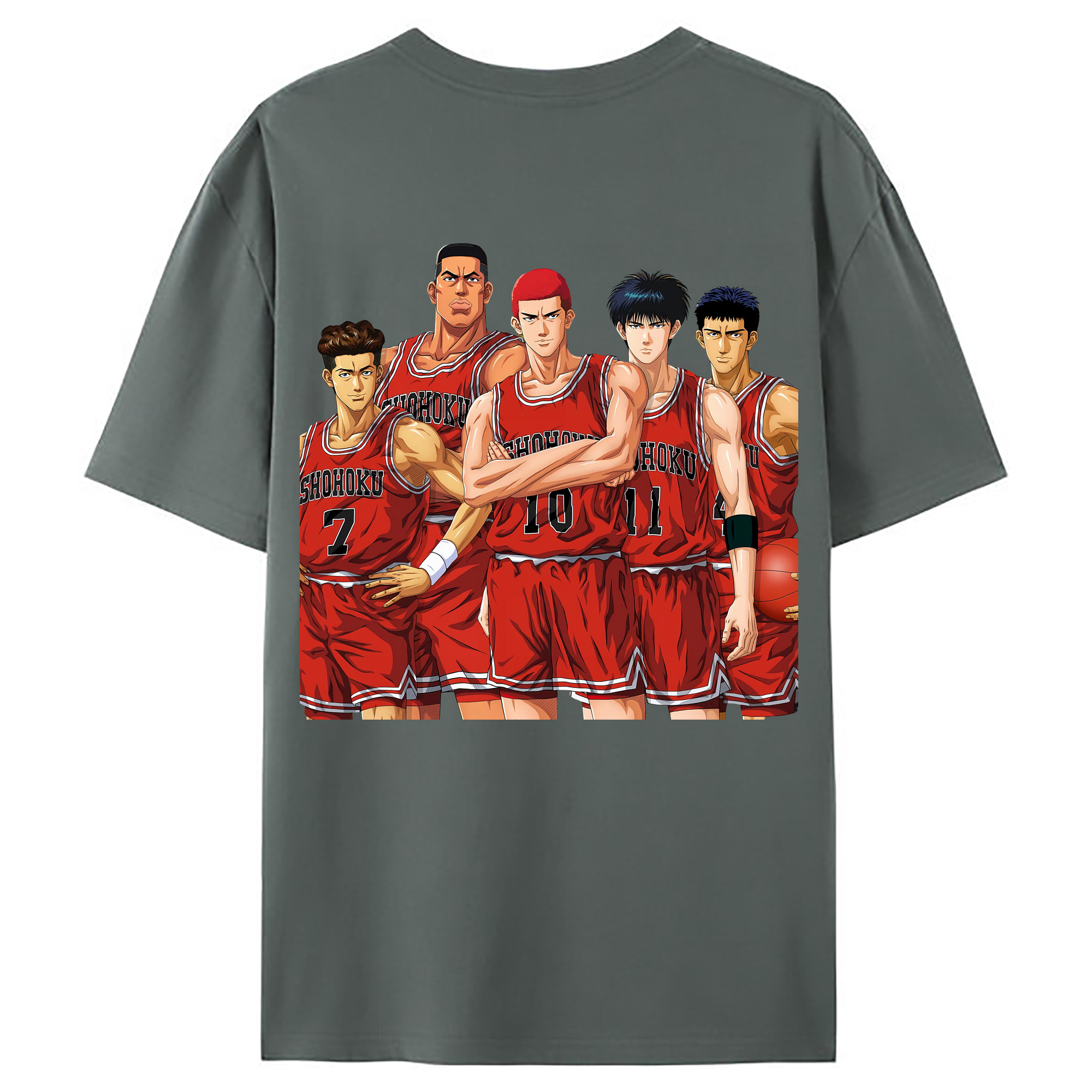（画像用） SLAM DUNK／スラムダンク 綿100％ メンズ半袖Tシャツ（バックプリント） 通気性